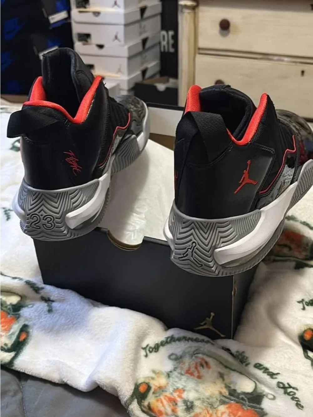Men’s Jordan Stay Loyal  Black and Red High-Top Sneakers